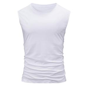 Camiseta sin mangas para hombre de punto con cuello redondo y lavado con lejía bordada personalizada, camiseta de verano informal y transpirable sin mangas Vintage para gimnasio - Product Image 3