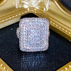 Mejores precios Iced Micro Pave Twilight Bella celebridad Moissanite anillos de diamantes Unisex plata esterlina estilo Hip-Hop regalo de boda - Product Image 2