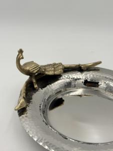 Hot Sale Decorative Plate Stainless Steel with Brass Peacock Statue Mirror Polished Plate for the Use Home Restaurant Wedding - Product Image 4