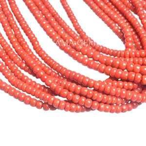 Cuentas de Rondelle lisas de Coral italiano natural, hebra de piedras preciosas sueltas para la fabricación de joyas, precio de fábrica al por mayor - Product Image 3