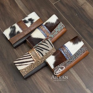 Portefeuille de grande capacité pour femmes en cuir de vachette véritable multi-porte-cartes portefeuille de haute qualité Style de mode longue pochette pour les femmes - Product Image 1