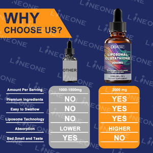 Private Label Liposomales Glutathion-Nahrungsergänzungsmittel Flüssige Glutathion-Tropfen mit Vitamin C, Meister für Immunsystem, Haut, Leber - Product Image 2