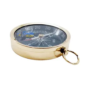 Wholesale Personalised Brass Traveller Compass Engraved Gift Valentine's Day Birthday Retirement Gift for Him Father's Day