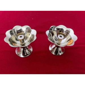 Elegancia flor de loto forma latón Akhand Diya Metal Diya tradicional indio festivo Diwali Puja Mandir decoración del hogar Diya - Product Image 5