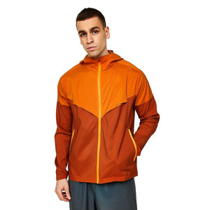 Vestes coupe-vent zippées légères pour hommes Arrivée la plus exigeante Panneaux de couleurs contrastées Tissu en toile imperméable pour l'extérieur - Product Image 2