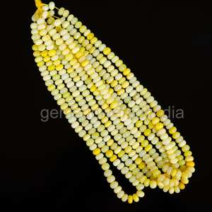 Natural Yellow Opal Smooth Gemstone Beads Shaded 8mm Opal Rondelle Beads For Jewelry Making Wholesale 16" <b>Candy</b> Opal Stone Bulk - Product Image 4