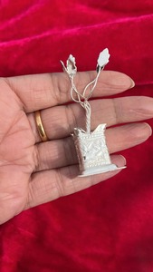 German Silver Tulsi Plant Green Leaf Puja Favors Religious Housewarming Pooja Gifts Navratri Diwali Party Return Gifts Halloween - Product Image 2