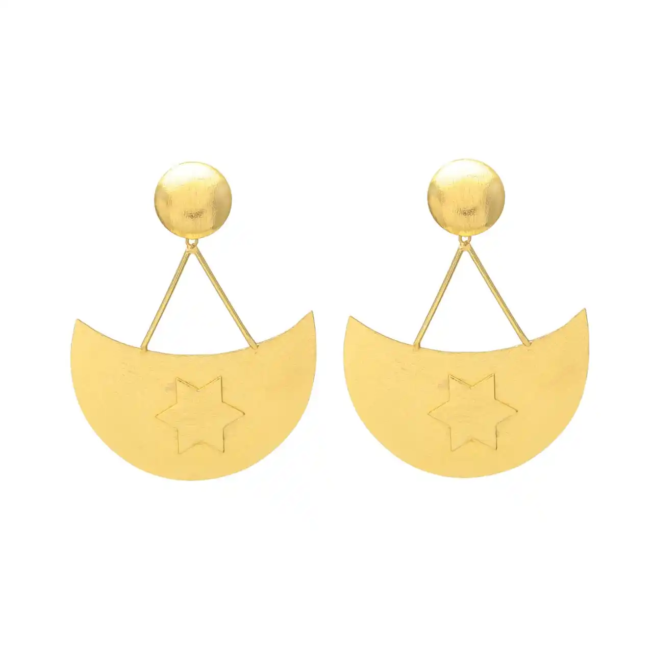 Nuovo arrivo oro placcato orecchino lungo con disegno a stella orecchini in ottone design classico per le donne e la ragazza