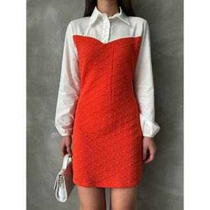 Robe mi-longue en gros avec manches en popeline et détails sur la poitrine pour des tenues élégantes - Product Image 6