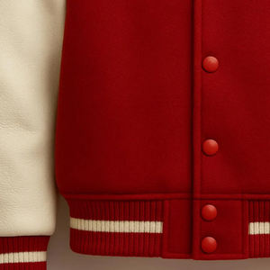 Veste bomber de baseball en laine coupe-vent pour homme, style streetwear d'hiver, matelassée, avec patchs en chenille personnalisés, style varsity - Product Image 3