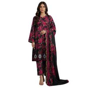 Solid Color Women Salwar Kameez Set Quick Dry Breathable Winter Casual Dress Traditional Female Clothing-Indian Pakistani Style - Product Image 1