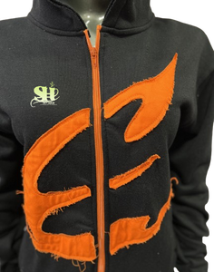 เสื้อฮู้ดแฟชั่นสำหรับผู้หญิงเสื้อฮู้ดเอวลอยแบบตัดเย็บด้วยซิปเฟรนช์เทอร์รี่มีรอยเย็บปักแบบขาดจาก USA - Product Image 6