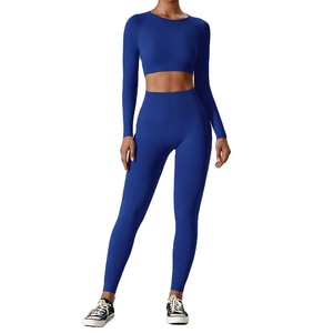 Conjunto Deportivo de Yoga para Mujer, Ropa Deportiva de Gimnasio, Fitness, Manga Larga, Fibra de Bambú, Leggings de Talla Grande para Mujer 2026 - Product Image 3