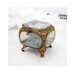 Superior Best Quality Antique Gold Clear Glass Custom Size Beveled <b>Box</b> Jewelry Accessories Storage <b>Box</b> <b>Wedding</b> Ceremony Rin <b>Box</b> - Product Image 3