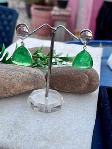 Péridot cristal 925 argent Sterling boucle d'oreille pierre précieuse péridot argent boucle d'oreille femmes boucle d'oreille péridot bijoux - Product Image 2