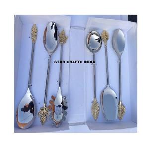 <b>Flower</b> and Leaf Design Flatware in Stainless Steel Set of 6 Cutlery Sets Perfect for Fine Dining and Events Accessory - Product Image 1