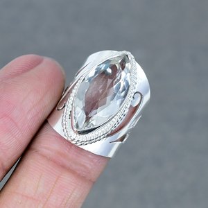 Topaze au citron pierre précieuse naturelle plaqué argent bague faite à la main pour hommes et femmes 925 argent massif topaze au citron bague en pierre en laiton - Product Image 3