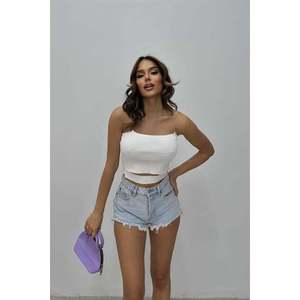 Conjuntos de mezclilla para mujer Aurelia, top corto con tirantes de cadena 3270-01 - Product Image 2