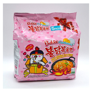 グローバルベストセラーSamyang Carbonara Buldakインスタントスパイシーラーメン南ハラールチキンヌードルボックスバッグ有効期限 - Product Image 1