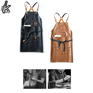 Barbe de cuisine en cuir véritable, tablier de barbier personnalisé, tablier de coiffeur pour robe en cuir - Product Image 3