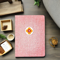 Journal en tissu à couverture rigide avec reliure thermique A5, logo personnalisé, édition cadeau avec broderie Cross Bloom