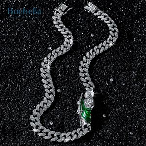 14K oro blanco y plata 925 joyería fina de moissanita 12mm Iced Out St. Jude cadena de eslabones cubanos - Product Image 3