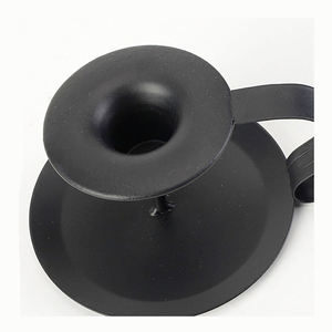 Top Trending <b>Candle</b> Holder Metal Creative Round Shape Candlestick With Handle for Tabletop Wedding Party Decoration <b>Black</b> Coated - Product Image 6
