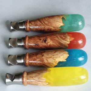 ที่เปิดขวดทำจากไม้อะคาเซียและเรซินที่เปิดขวดแบบกลมสแตนเลส - Product Image 3