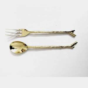 Couverts plaqués or de style américain Couverts en acier inoxydable à poignée torsadée de haute qualité Ensemble de luxe 1 pièce - Product Image 3