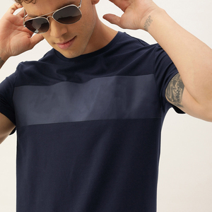 Camiseta reflectante vintage personalizada para hombre, calidad superior, algodón, poliéster, manga corta clásica, diseño negro liso - Product Image 5