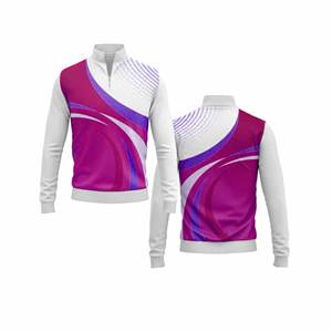 Veste à fermeture éclair quart hommes femmes vêtements de sport pour jeunes pullover d'équipe à séchage rapide - Product Image 2