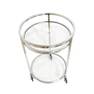 Chariot de bar de luxe pour le salon, divertissement, magnifique chariot moderne pour les boissons et la décoration, présentoir plaqué, Zahid Exports, sûr - Product Image 3