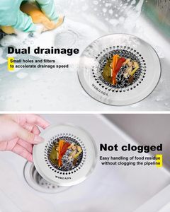 Colador de cocina redondo de acero inoxidable para el hogar de alta calidad, escurridor de fregadero, cesta de lavabo, tapón de filtro, escurridor Jali para Baño - Product Image 6