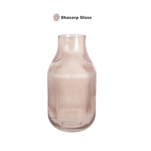 คอลเลกชั่นใหม่แจกันแก้วทรงสลิมลายแนวตั้งสำหรับตกแต่งบ้าน - Product Image 1