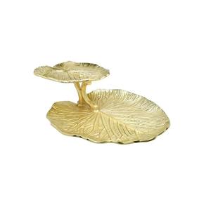 จานเสิร์ฟอาหารดีไซน์ใบไม้คลาสสิกสองชั้นถาดเสิร์ฟอาหารบนโต๊ะในบ้าน - Product Image 5