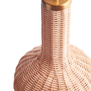 Lámpara de mesa de ratán con pantalla de tambor de seda, hechas de materiales Lámparas hechos a mano, accesorios de decoración del hogar, al por mayor. - Product Image 3