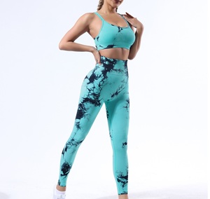 Ensemble de yoga personnalisé pour femmes, teinture tie-dye, tissu de haute qualité et à séchage rapide, meilleur ensemble de fitness pour femmes - Product Image 5