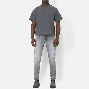 เสื้อยืดคอกลมทรงปกติแบบเรียบสีพื้น ผลิตตามสั่งขายส่ง ผ้าฝ้าย 100% ล้างสีแบบแอซิดวอช สไตล์วินเทจ สตรีทแวร์ เนื้อผ้าหนา ใส่ได้ทั้งชายและหญิง - Product Image 4