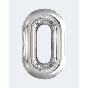Ballon d'amour pour fête, numéro argenté, 100 cm, sac de 12 pièces - Product Image 1