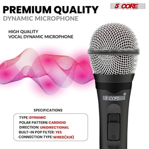 Microphone dynamique XLR 5Core pour karaoké, chant et studio, micro portable - Product Image 6