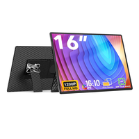 Ordinateur portable à double écran de 16 pouces, panneau IPS, 60 Hz, écran FHD 1200P, léger, 1,62 lb, connectivité polyvalente, moniteurs portables pour jeux