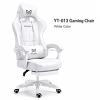 Chaise de jeu ergonomique rose en cuir PU et maille, réglable, avec massage et repose-pieds, pour chambres de gamers