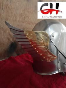 Casco Latón Medieval Vikingo Acero Alas Caballero Halloween Barbuda Brazo Ala Gage Casco Por Calvin artesanía - Product Image 4