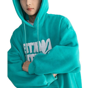 Custom Logo DTG Embroidery Hoodies <b>Thick</b> <b>Fleece</b> Cotton Anti-Shrink Long French Terry 3D Puff Printing Design Winter ODM Fabric - Product Image 5