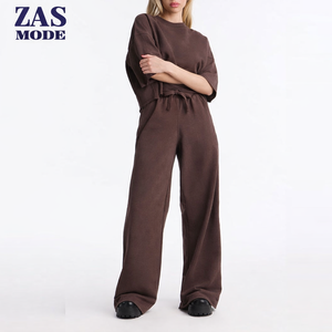Conjunto Casual de Dos Piezas para Mujer, Pantalones Anchos Midi de Algodón 100%, Ropa de Estar en Casa, Ropa Diaria, Estilo Y2K - Product Image 1