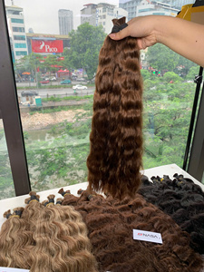 ผมแท้เวียดนามคุณภาพสูงสุด 100% เนื้อผมธรรมชาติแบบหยักศก สีน้ำตาลดำ ซุปเปอร์ดับเบิ้ลดรอว์น แบบเย็บสองชั้นด้วยเครื่องจักร - Product Image 3