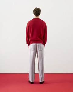 เสื้อคาร์ดิแกนผู้ชายคุณภาพสูง ผ้าฝ้ายถัก 100% สไตล์ลำลอง แขนยาว คอวี ทรงหลวม ปักโลโก้ส่วนตัวได้ สีพื้น - Product Image 4