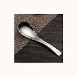 Cubiertos chapados en plata personalizados, cucharón elegante de acero inoxidable con mango Simple Curvo - Product Image 1