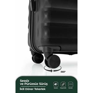 Babil Lux 2-Piece Unisex ABS <b>Suitcase</b> Set Large & Medium-Black/Blue Casual/Daily Use Coat <b>Storage</b> Solution - Product Image 5