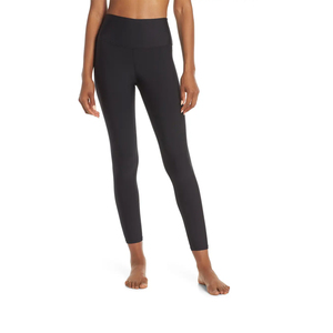 Mallas de entrenamiento de gimnasio para mujer de calidad superior diseño liso ajustado con logotipo personalizado tela de punto de cintura media - Product Image 1